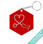 Steth Heart Hexagon Keychain